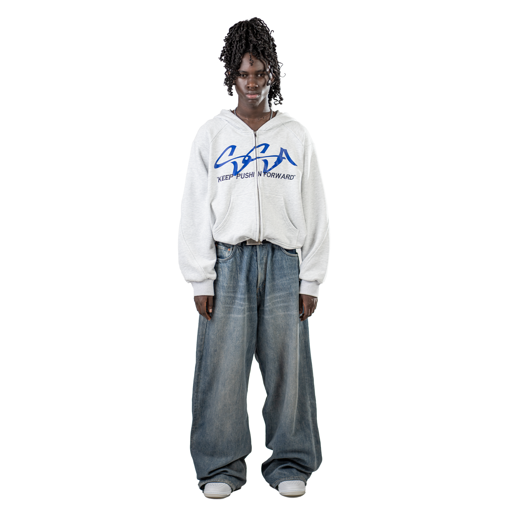 BLUE INITIALS ZIPPER